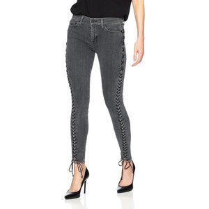 HUDSON The Stevie Midrise Lace Up Skinny Jean (28)
